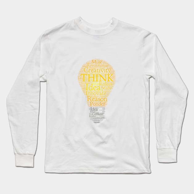 Think Light bulb Orange Light Word Could Art Long Sleeve T-Shirt by ckandrus